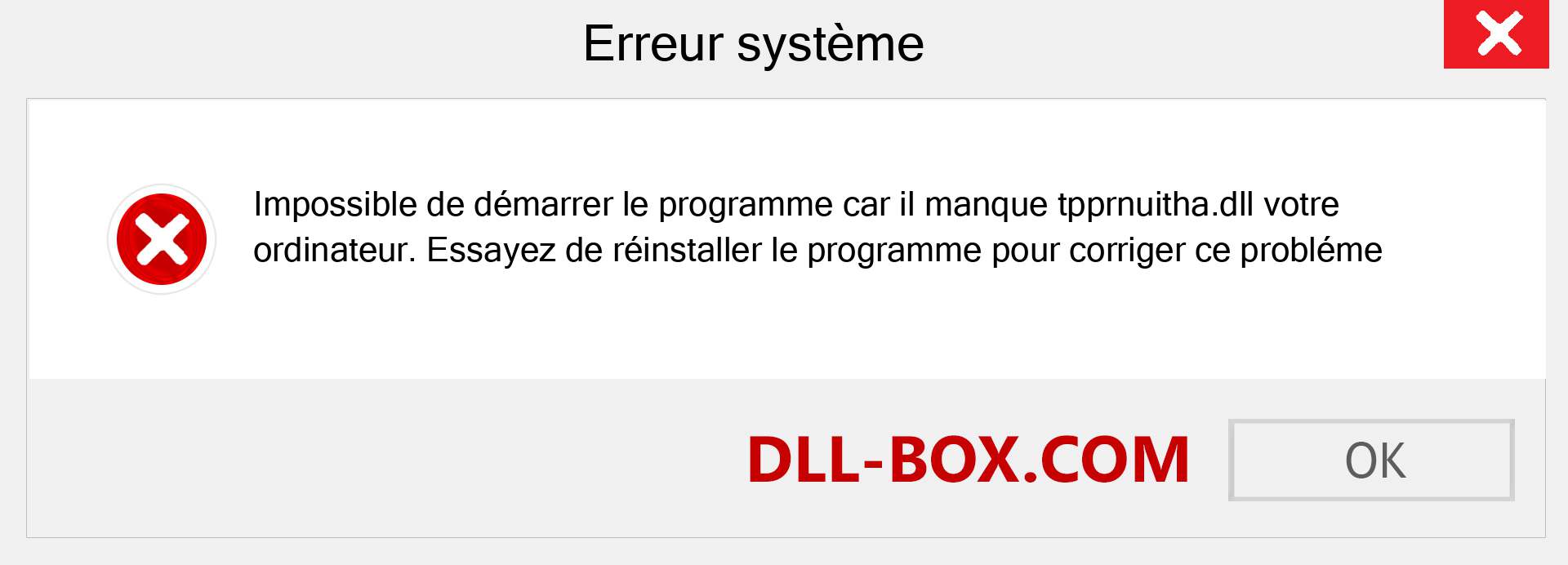 Le fichier tpprnuitha.dll est manquant ?. Télécharger pour Windows 7, 8, 10 - Correction de l'erreur manquante tpprnuitha dll sur Windows, photos, images